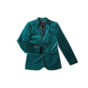 Crewcuts Thompson Velvet Burnout Suit Jacket Blazer Youth 14 Green Emerald